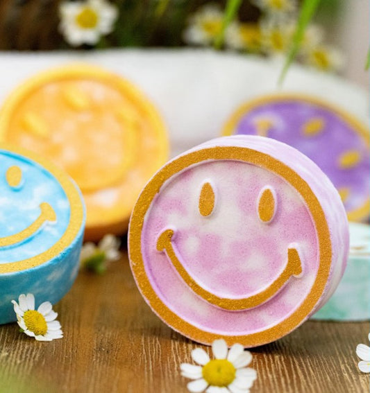 12 Pcs Smiley Face Scented Aromatherapy Shower Bath Bombs Steamer with Essential Oils for Body Restore and Stress Relief