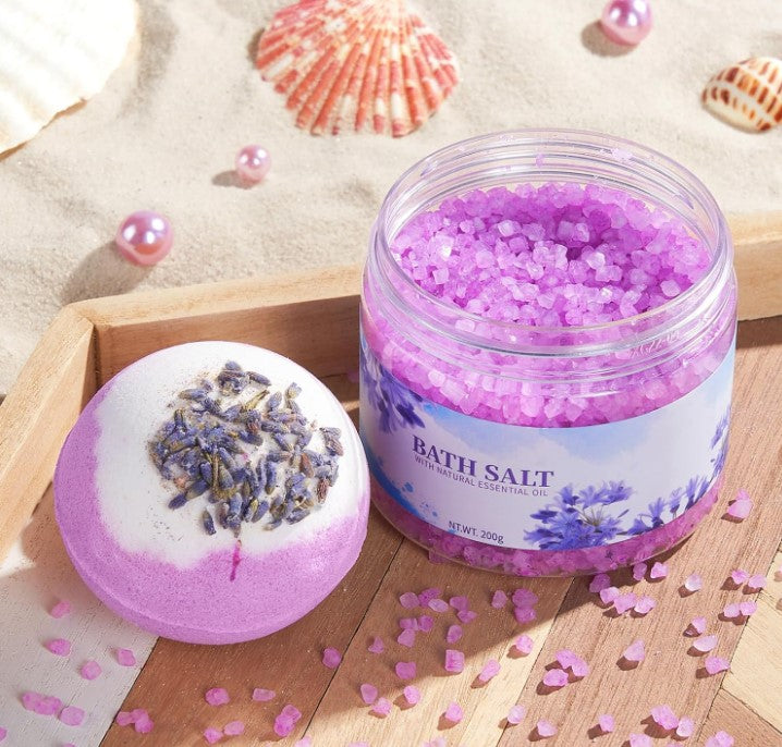 Spa Lavender Rose Natural Camomile Scented Candle Mask Blanket Socks Soaps Salt Wine glass Jewelry Gift Basket Set for Birthday Valentine Mothers Wife loved One Gift