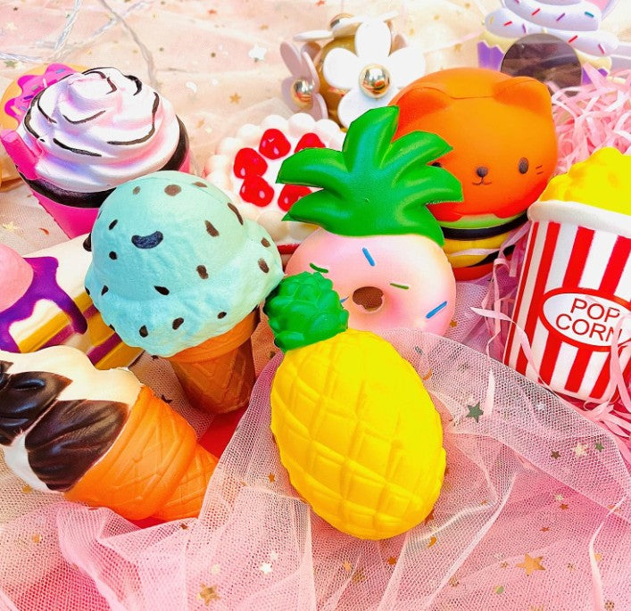 Squishy Toys Cube Bulk Toys Slow Rising Balls Cubes Butter Variety Food Pack Cats for Adults Kids Toys for Party Favors Classroom and Work