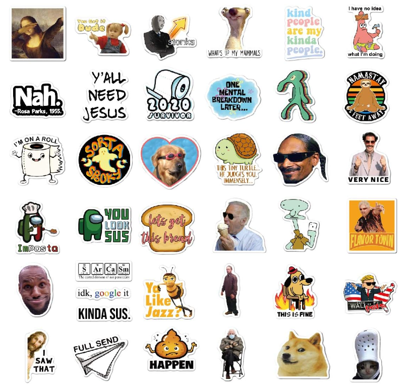 Funny Meme Inspirational Vinyl Stickers Pack Vine Stickers for Laptop ...