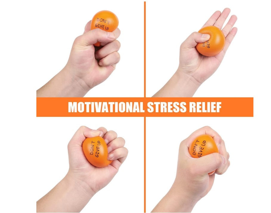 Motivational Stress Relief Balls for Kids and Adults with Quotes 4 Pack