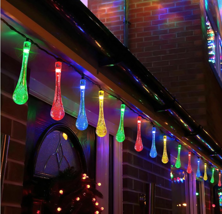 Heart Dragonfly Bulb Flower Star Moon Shape Solar String Decor Red White Multicolor Garland Lights for  Patio Outdoor or Indoor Garden Decor