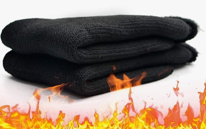 Winter Outdoor Thermal Thick Fur Lined Elastic Soft Self-Heating Anti Slip Socks for Men Women Kids 1-3 Pair Pack