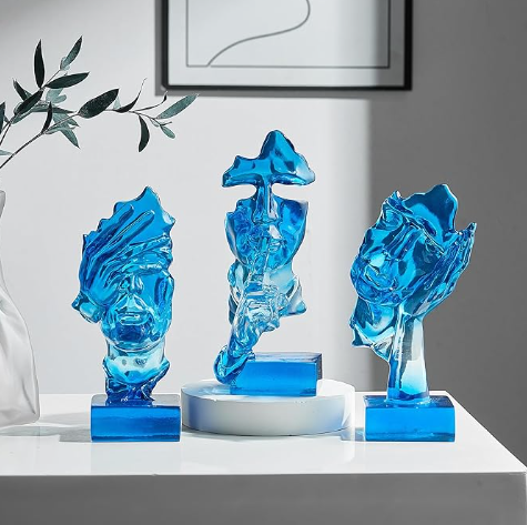 Artistic Craft Resin Glass Thinker Miniature Sculpture Model Figurines
