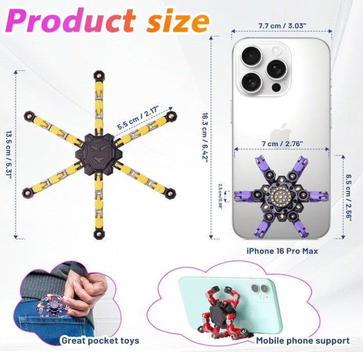 Transformable Fidget Spinners Toys 4 Pcs for Kids and Adults Stress Relief Sensory Toys for Boys and Girls Gifts