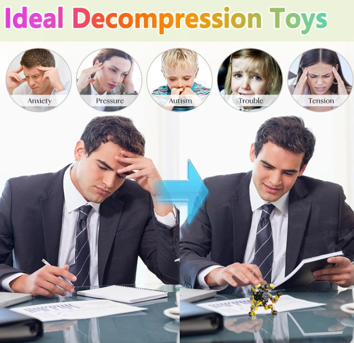 Transformable Fidget Spinners Toys 4 Pcs for Kids and Adults Stress Relief Sensory Toys for Boys and Girls Gifts