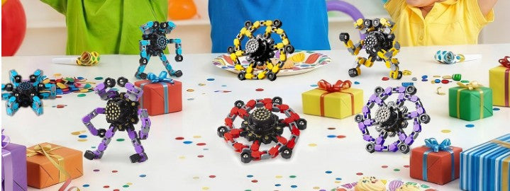 Transformable Fidget Spinners Toys 4 Pcs for Kids and Adults Stress Relief Sensory Toys for Boys and Girls Gifts