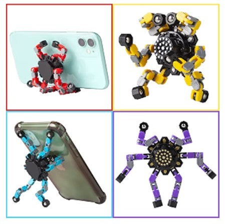 Transformable Fidget Spinners Toys 4 Pcs for Kids and Adults Stress Relief Sensory Toys for Boys and Girls Gifts