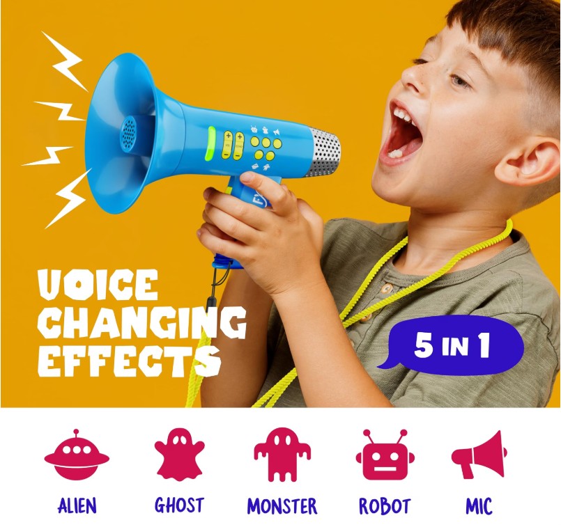 5 In 1 Voice Changer for Kids - Voice Changing Device for Halloween Costume Cosplay Parties Boys & Girls Teen Novelty Gift Toy