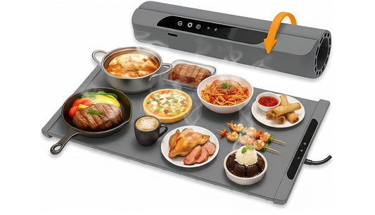 Colorful Food Warming Mat, 10 Second Fast Upgraded Warming Mat for Food with Graphene Heating Film, Roll Up Electric Warming Tray with 7 Temp Settings