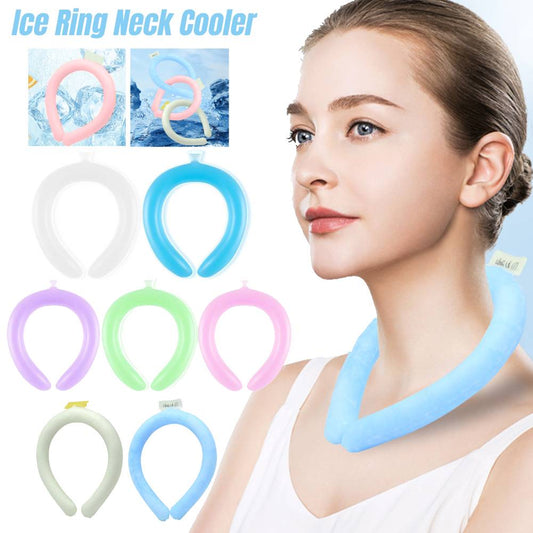Portable Reuseable Neck Ice Gel Cooling Heat Relief Ring Cushion Tube for Women Men Kids for Summer Spring with Carry Bag
